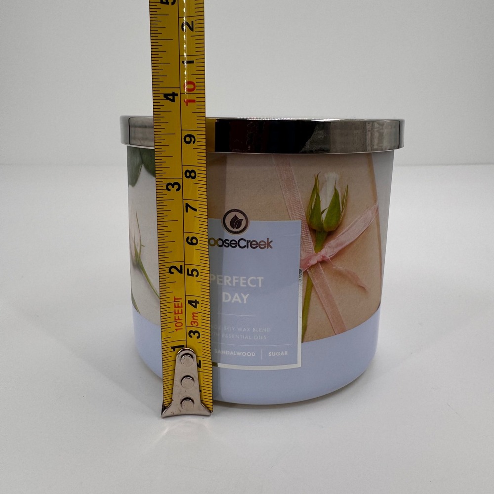 Perfect Day Goose Creek NEW 3 Wick Candle 14.5oz Amber Sandalwood Sugar - Picture 9 of 10